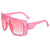 Lady Simple Style Solid Color Pc Toad Glasses Full Frame Women's Sunglasses