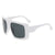 Lady Simple Style Solid Color Pc Toad Glasses Full Frame Women's Sunglasses