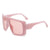 Lady Simple Style Solid Color Pc Toad Glasses Full Frame Women's Sunglasses