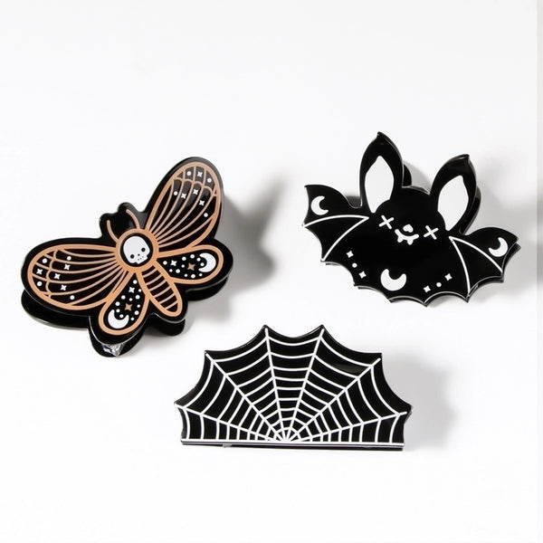 Lady Spider Web Bat Butterfly Arylic Hair Claws