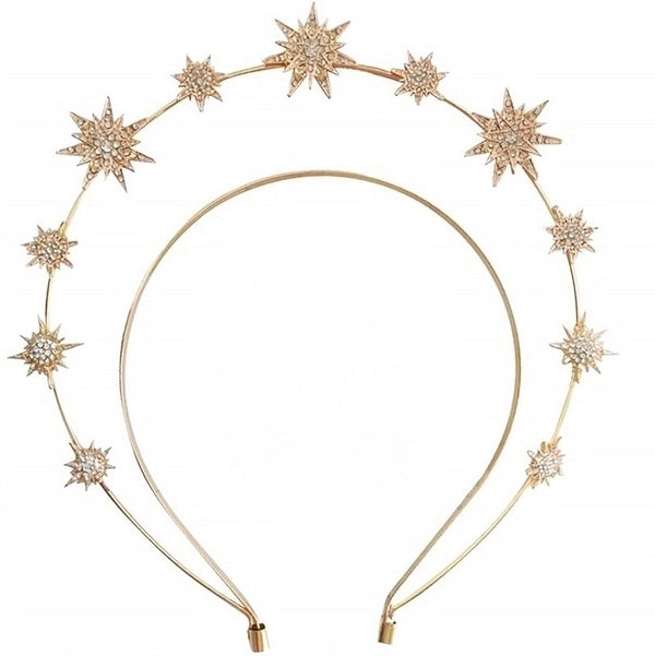 Lady Star Moon Alloy Inlay Rhinestones Hair Band