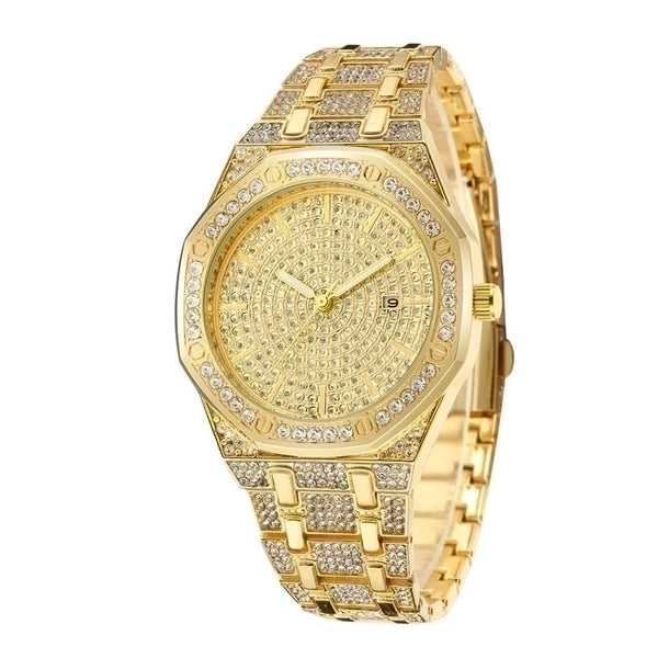 Large Dial Full Of Stars  Diamond-set Calendar Steel Strap Watch  Hot-selling Men's Steel Strap Watch  Wholesale