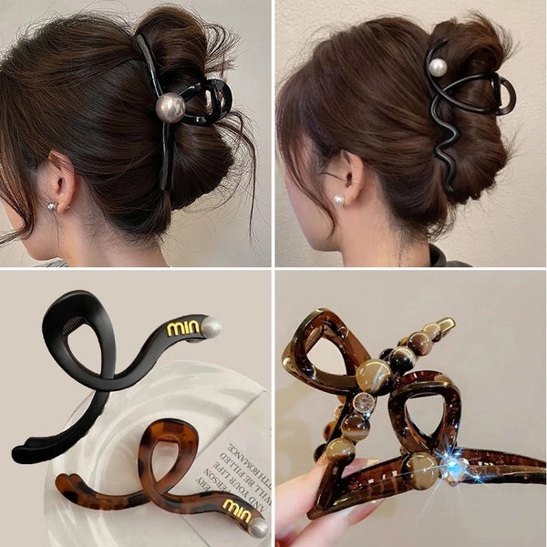 Large Hair Volume Multi- Grab Clip Shark Clip Back Head Black Frosted High Sense Hairpin Hairpin Yiwu Accessories