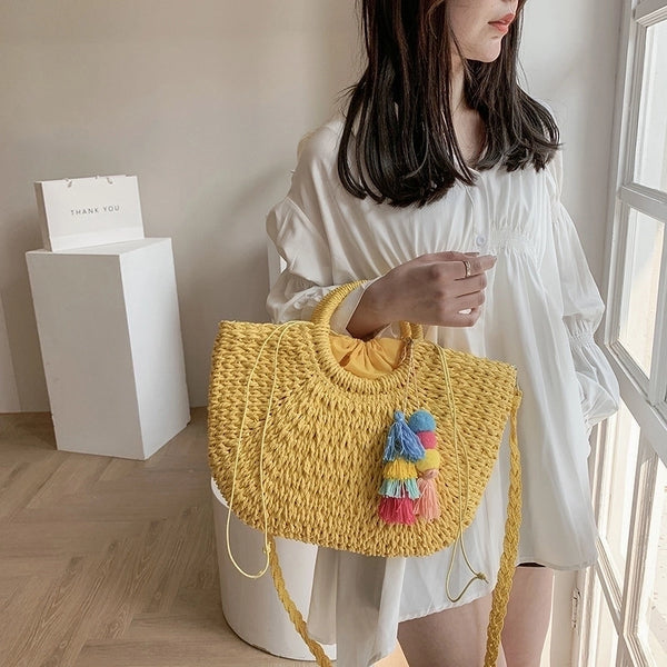 Large Straw Square Bag