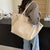 Leopard Print Canvas Tote Large Capacity Bag For Women  New Trendy Fashion Original Design Portable Commuter Bag Shoulder