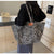 Leopard Print Canvas Tote Large Capacity Bag For Women  New Trendy Fashion Original Design Portable Commuter Bag Shoulder