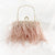 Light Grey Black Pink Polyester Solid Color Tassel Pearl Square Evening Bags