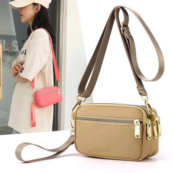 Lightweight Water-repellent Nylon Cloth Bag Casual  Shoulder Crossbody Bag  Mobile Phone Bag Fashionable Shopping Bag