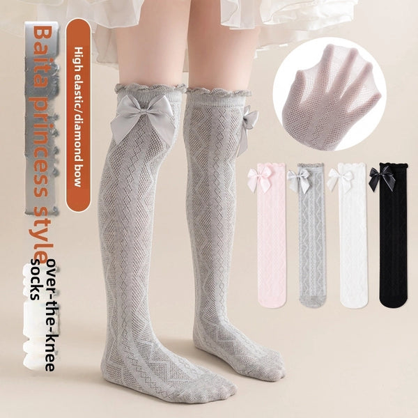 Little Girl Over-the-knee Socks Thin Spring And Summer Girls' Princess Dress Stockings Cotton Lolita Baby High Socks