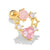 Love Ear Bone Studs Pink Peach Heart Star Moon Small Stud Earrings