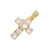 Luxurious Cool Style Cross Copper Inlay Zircon 18k Gold Plated Charms