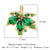 Luxurious Cross Leaves Gem Plating Inlay Zircon Gold Plated Jewelry Accessories