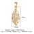 Luxurious Cross Leaves Gem Plating Inlay Zircon Gold Plated Jewelry Accessories