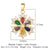 Luxurious Cross Leaves Gem Plating Inlay Zircon Gold Plated Jewelry Accessories