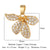 Luxurious Cross Leaves Gem Plating Inlay Zircon Gold Plated Jewelry Accessories