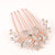 Luxurious Flower Alloy Plating Rhinestones Insert Comb