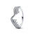 Luxurious Heart Shape Sterling Silver Plating Inlay Zircon Rings