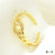 Luxurious Letter Heart Shape Copper 18k Gold Plated Zircon Open Rings In Bulk