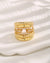 Luxurious Modern Style Cross Copper 18k Gold Plated Zircon Rings In Bulk