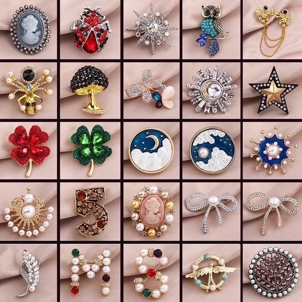 Luxurious Pin Geometric Alloy Inlay Artificial Pearls Rhinestones Women'S Brooches