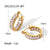 Luxurious Round Plating Stainless Steel Zircon Gold Plated Earrings