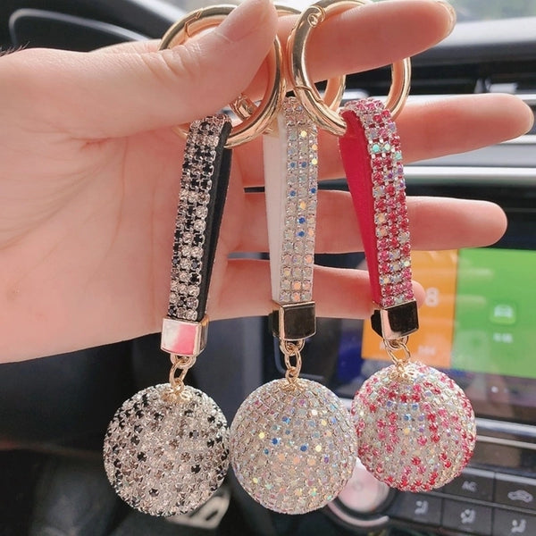 Luxurious Simple Style Classic Style Ball Alloy Rhinestone Women's Bag Pendant Keychain