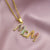 Mama Simple Style Letter Stainless Steel Plating Inlay Zircon 18k Gold Plated Pendant Necklace