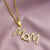 Mama Simple Style Letter Stainless Steel Plating Inlay Zircon 18k Gold Plated Pendant Necklace