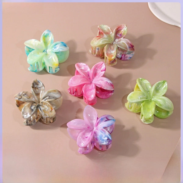 Marble Crown  Flower Clip Fashion Two-color  Petal Shark Clip