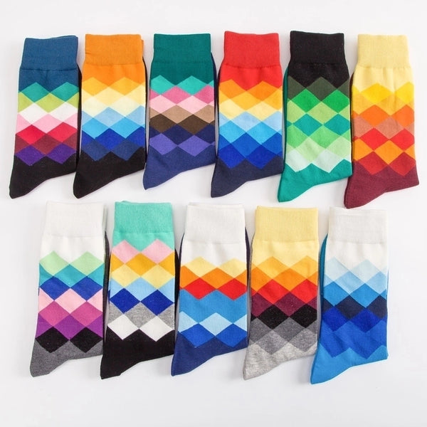 Men'S Sports Printing Nylon Cotton Jacquard Crew Socks