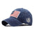 Men's Basic American Flag Embroidery Crimping Curved Eaves Baseball Cap