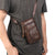 Men's Business Solid Color Leather Waist Bags