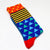 Men's Cartoon Style Color Block Cotton Crew Socks A Pair