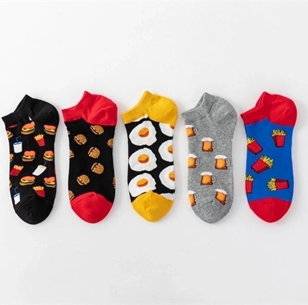 Men's Casual Abstract Cotton Printing Ankle Socks A Pair