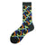 Men's Casual Geometric Cotton Crew Socks A Pair