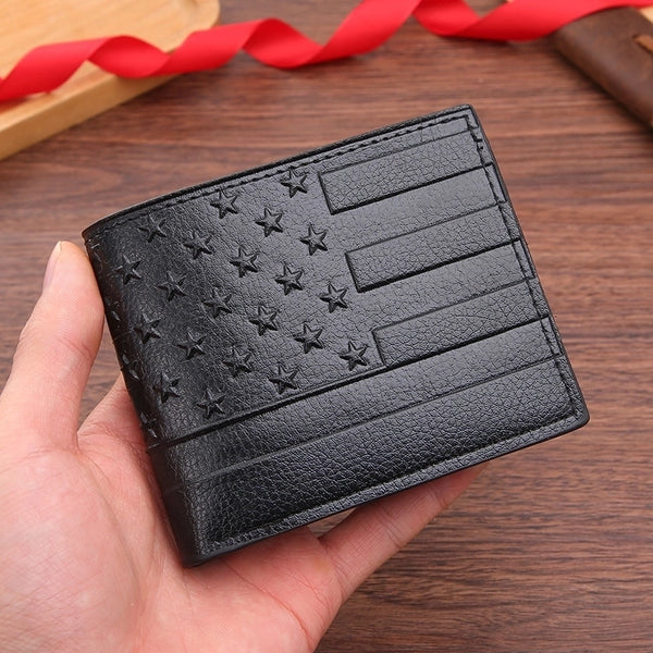 Men's Geometric PVC Flip Cover Coin Purse