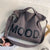 Men's Large Canvas Letter Solid Color Streetwear Square Zipper Shoulder Bag Canvas Bag Crossbody Bag