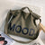 Men's Large Canvas Letter Solid Color Streetwear Square Zipper Shoulder Bag Canvas Bag Crossbody Bag