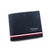 Men's Letter Color Block Pu Leather Open Coin Purse