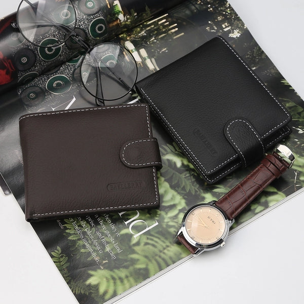 Men's Letter Leather Magnetic Buckle Wallets