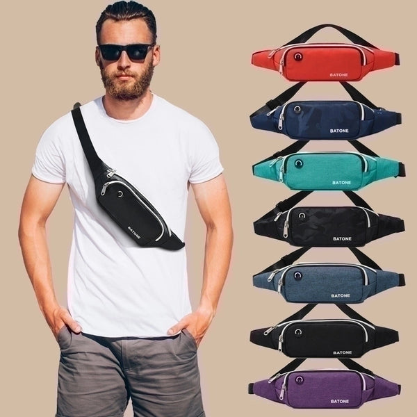 Men's Letter Polyester Zipper Fanny Pack