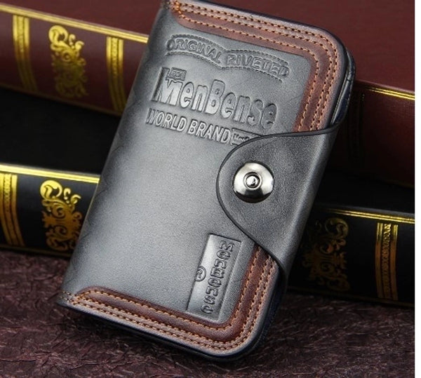 Men's Letter Pu Leather Magnetic Buckle Wallets