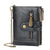 Men's Letter Pu Leather Metal Button Zipper Wallets