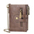 Men's Letter Pu Leather Metal Button Zipper Wallets