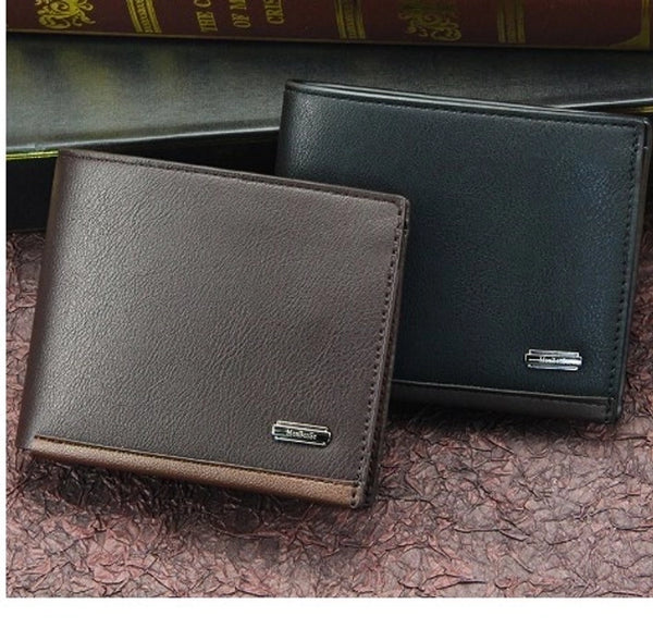 Men's Letter Pu Leather Open Wallets