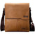 Men's Letter Pu Leather Zipper Shoulder Bag