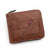 Men's Letter Solid Color Pu Leather Zipper Wallets