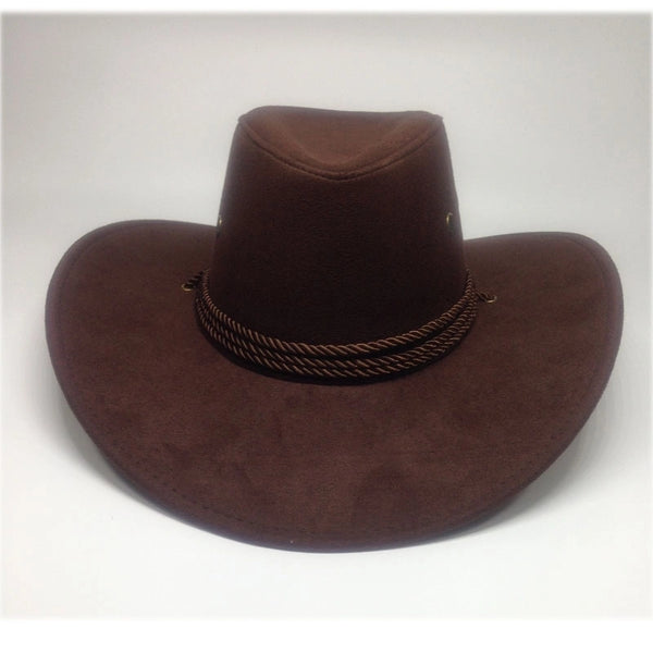 Men's Retro Classic Style Solid Color Big Eaves Cowboy Hat