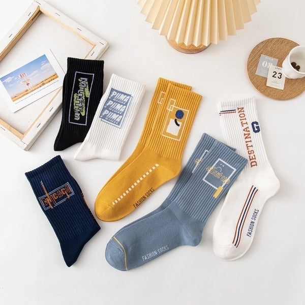 Men's Minimalist Letter Cotton Ankle Socks A Pair