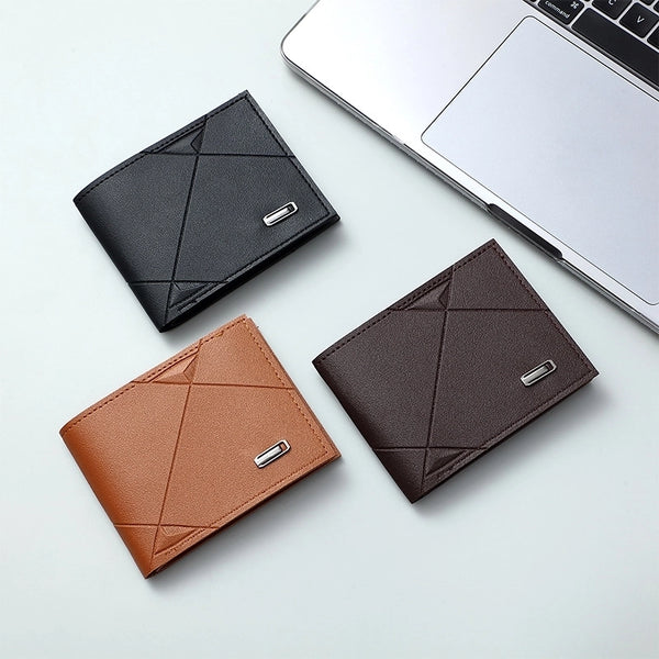 Men's Solid Color PVC Open Small Wallets